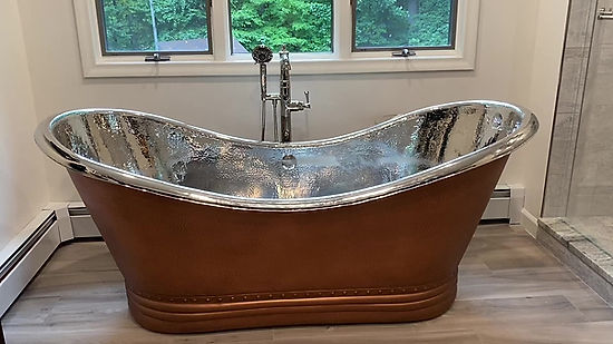 Hammered Copper Double Slipper Air Tub